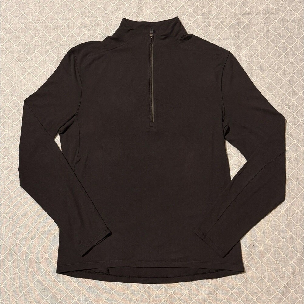 Lululemon Men’s M Surge Warm Half Zip Long Sleeve Gray Active Run Thumb Holes